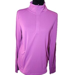Mondetta Top Women small Orchid Pink 1/4 Zip Performance Thumb Holes Activewear